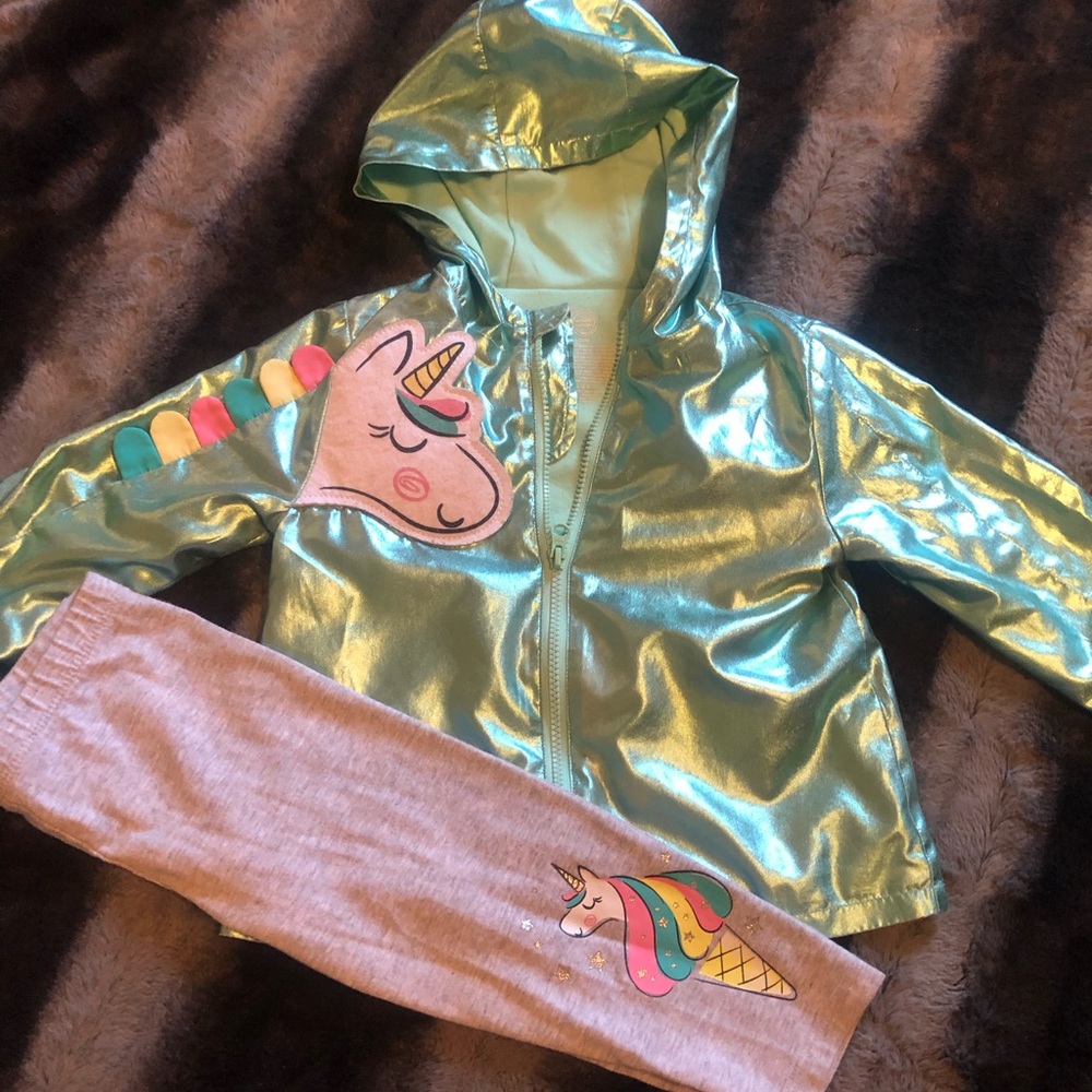 Unicorn leggings and windbreaker!